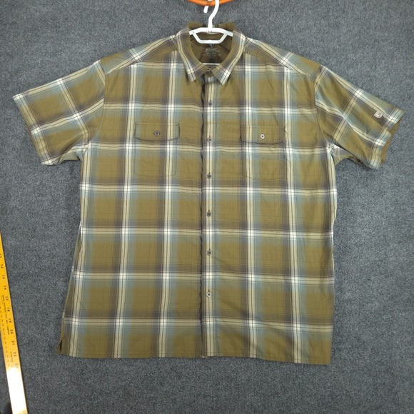 Kuhl Other - Kuhl Response Men's Shirt 2XL Olive Green Plaid Short Sleeve Button Front 7153